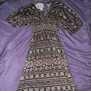 Black tribal print dress